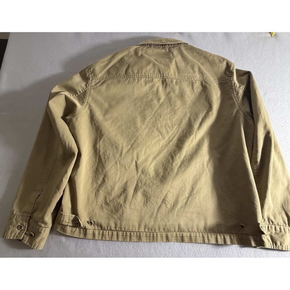 Vintage 90s Polo Ralph Lauren Men's XL Tan Plaid Flannel Lined Harrington Jacket - Picture 8 of 10